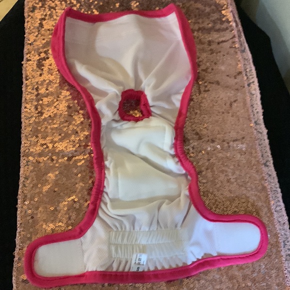 Teamoy Reusable Wrap Diapers for Male Dogs, Washable Puppy Belly Band Pink Small - Picture 11 of 12